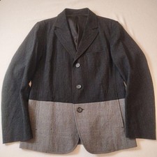 Issey Miyake Men's Jacket Black Gray Crinkle Textured Blazer Size 1 EL AGA