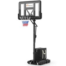 Portable Basketball Hoop 5-Level Height Adjustable Goal Hoop Stand with 2 Wheels