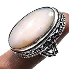 Natural Pink Opal Gemstone 925 Sterling silver Jewelry Ring Size- 7 US 