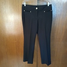 Anne Klein Black Dress Pants with Gold Accents size 10 Front Pockets