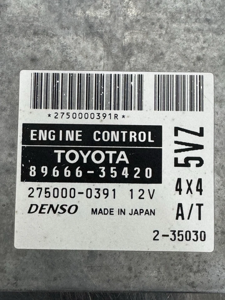 01 Toyota 4Runner ECU ECM PCM Engine Computer 3.4L 5VZ-FE AT 4x4 OEM 89666-35420 - Image 2 of 4