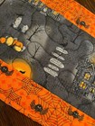 Handcrafted-Quilted Table Runner-Halloween Symbols-Haunted House-Spiders & Webs — photo 2