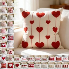 UK Valentine's Day Luxury Cushion Cover Love Heart Pillow Case Sofa Decor Gift
