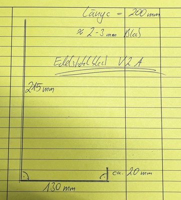 Edelstahl Profil 2mm blank nach Kundenskizze siehe Bild