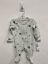 NWT Carter's SIZE NB Gray Green St.Patrick's Day Boy's Pajamas