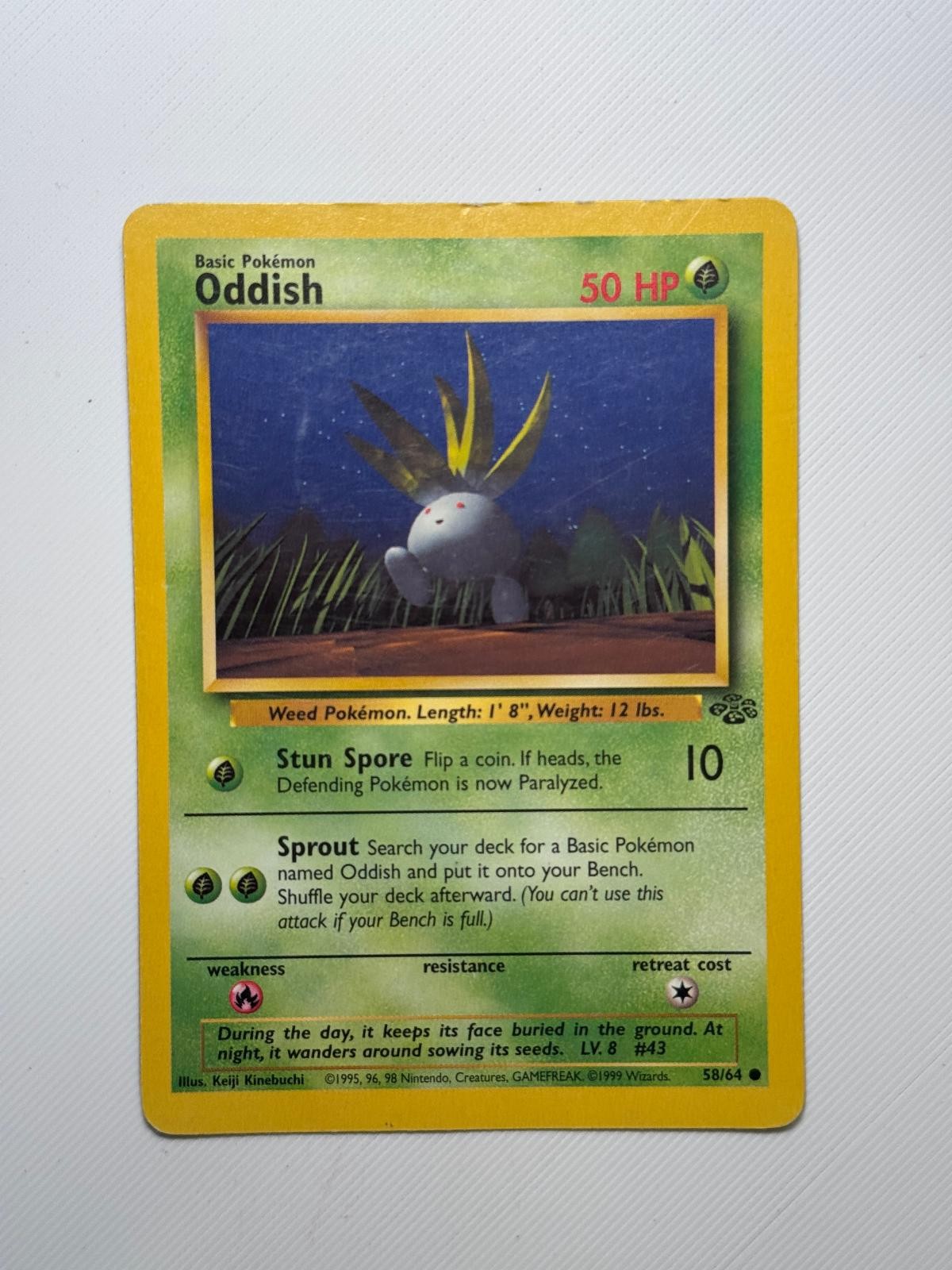 Oddish 58/64 Common Jungle Pokemon Unlimited Moderately Played