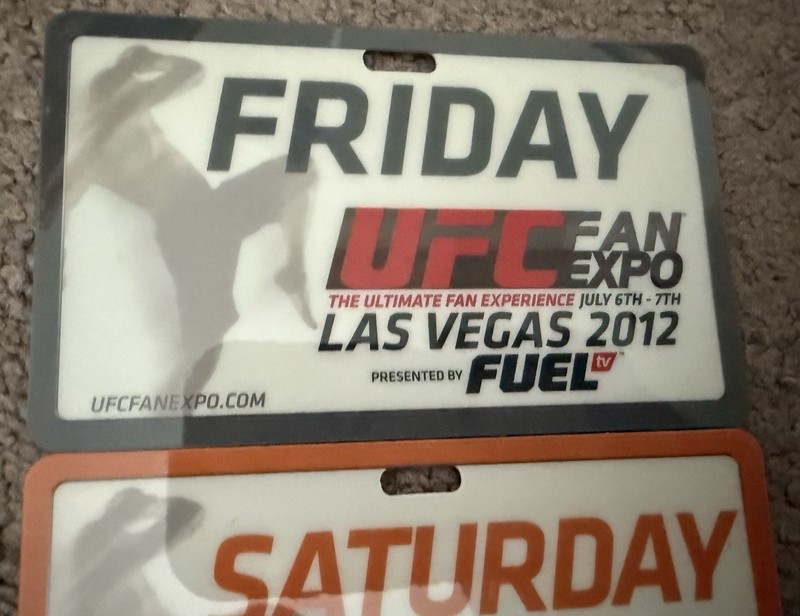 RARE 2012 UFC Fan Expo Las Vegas Credentials Friday Saturday 2-Day Pass UFC 148