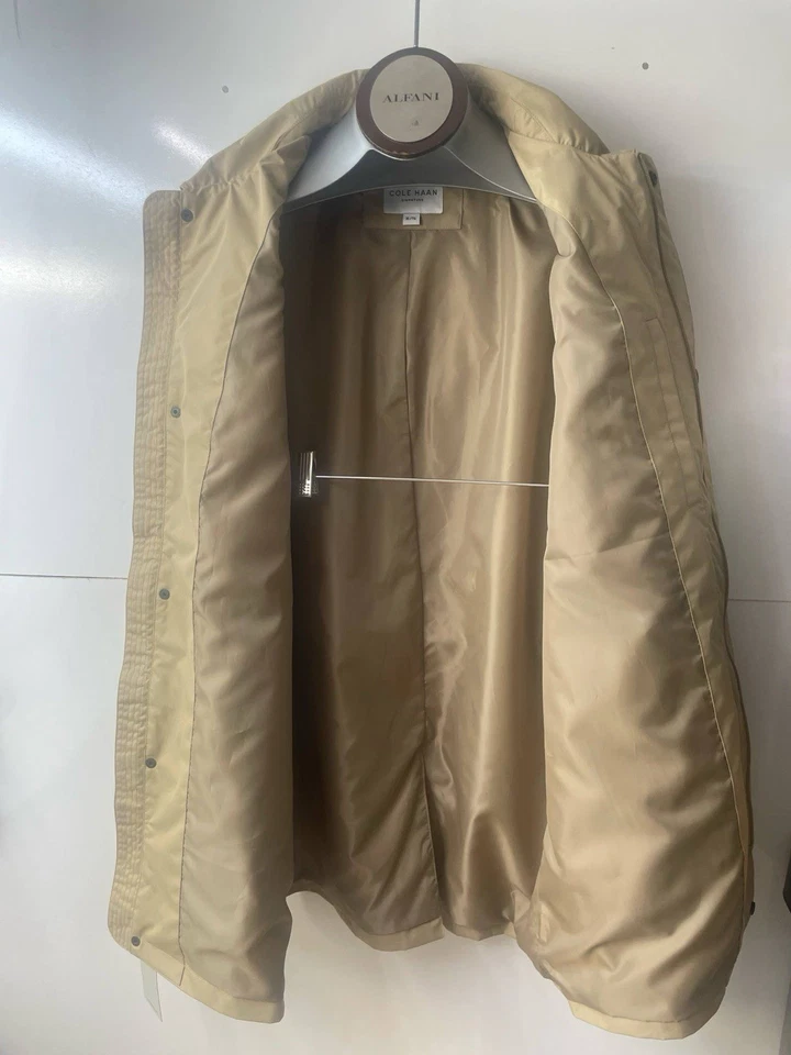 Новый с Ярлыками Cole Haan мужской классический стоять воротник дождевик, хаки желтовато-коричневый, SZ XL новый - Изображение 3 из 4
