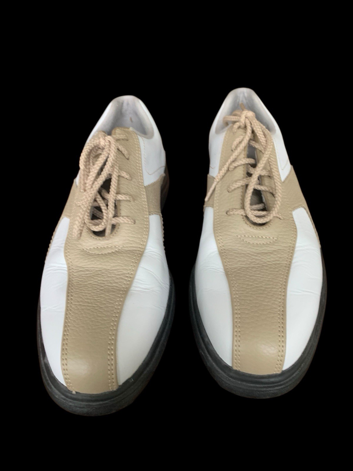 Footjoy Sierra Treks Golf Shoes White Brown Black Saddle Spikes WOMENS 8