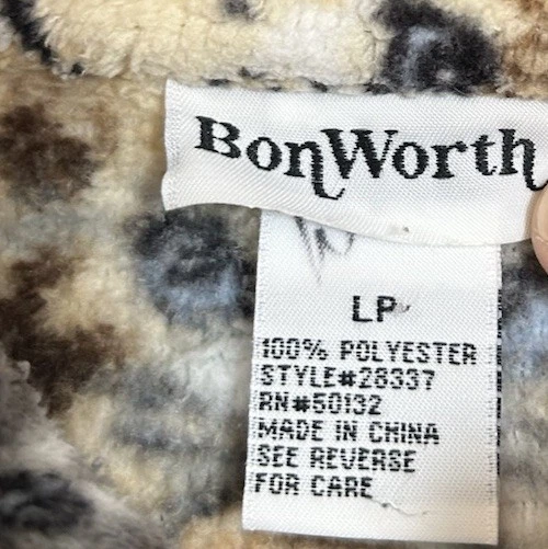 Chaqueta polar vintage BonWorth Cats con estampado completo para mujer talla LP grande pequeña Foto 2 de 4