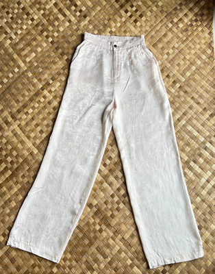 Vintage Christian Dior Vintage Pants Wide Leg Gr.M Creme Jacquard Muster Rarität