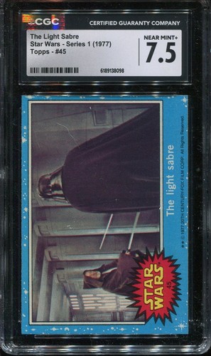 1977 Topps Star Wars #45 The light sabre — CGC 7.5
