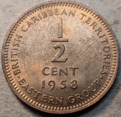 Eastern Caribbean Territories 1/2 Cent Half Cent 1958