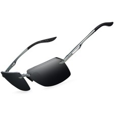 Mens Polarized Sunglasses for Driving: Rimless UV Protection Sun Glasses with...