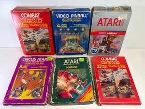Atari 2600 Boxed Game Lot 6 Games Berzerk Video Pinball Combat Circus Atari