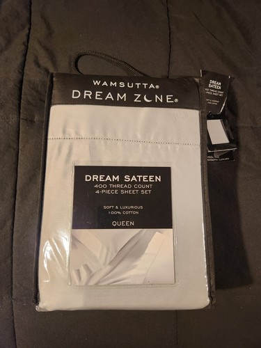 Wamsutta Dream Zone Hotel Luxury Queen Sheet Set Gray 100% Cotton Percale 6PC