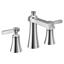 Moen TS6984 Flara Two-Handle 8 in. Widespread Lever Handle Bathroom Faucet Tr...