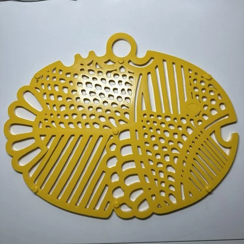 Vintage YELLOW DANSK GOURMET DESIGN Fish Trivet Gunnar Cyren MCM Denmark image 3