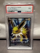 2021 POKEMON SWORD & SHIELD EVOLVING SKIES #177 FULL ART/JOLTEON V PSA 9