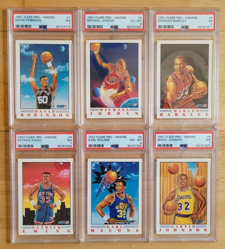 1991 Fleer Pro Vision NBA Basketball Complete Set 1-6 PSA Graded