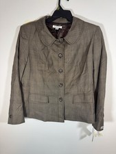 Pendleton Womens Size 16 Brown Lightweight 100 Virgin Wool Lined Blazer EUC