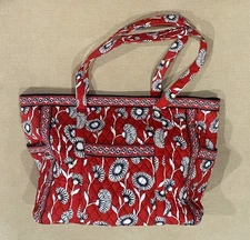 Vera Bradley Daisy Red tote Decorative Luggage Bag clean