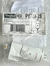 NEW Progress P8728-28 White Alpha-Trak Track Stem-Hung Mini-Pendant Adapter