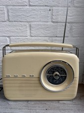 Bush TR82BLU Retro Portable Radio Cream FM/MW/LW Mains or Battery Tested Working