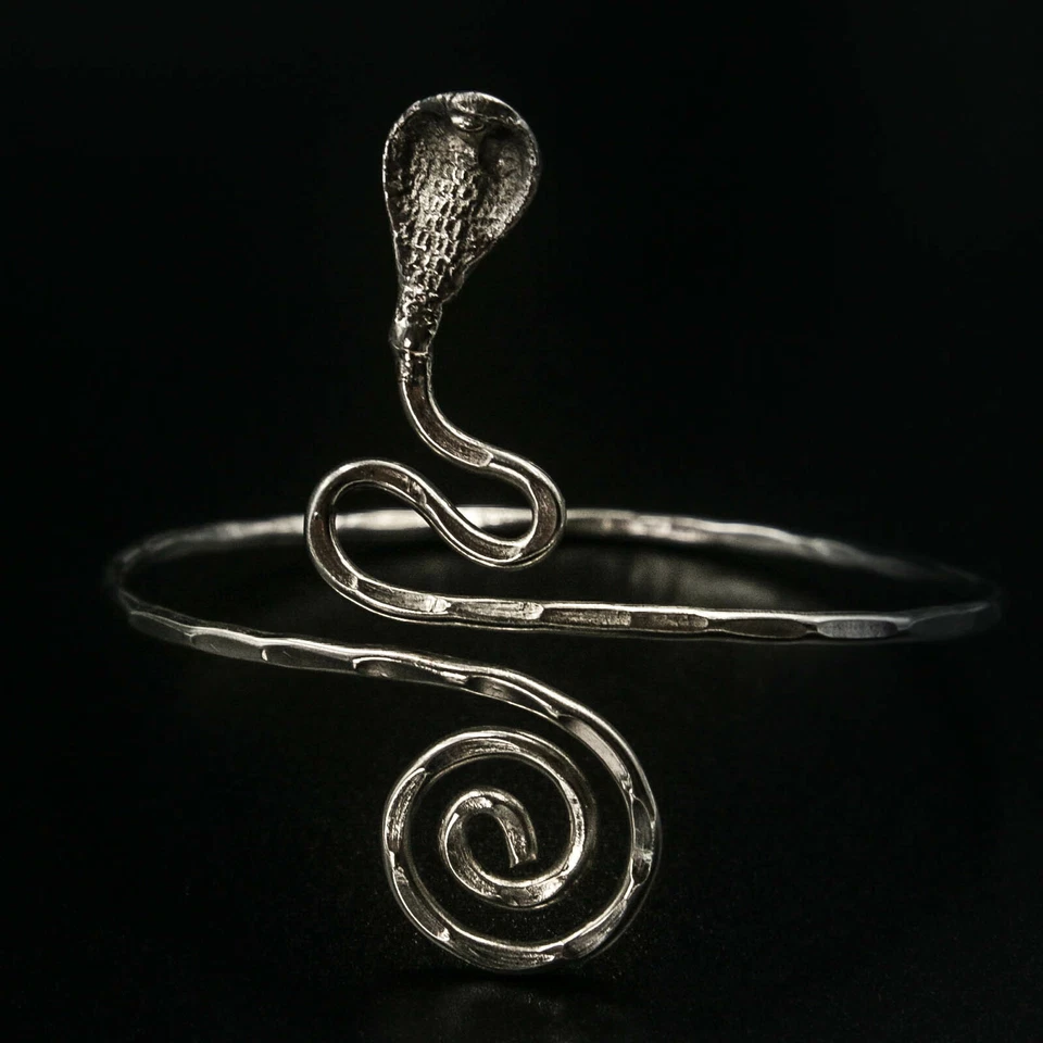 Armreif Oberarmreif Kobra Armspange Schlange Goa Hippie Celtic Druiden Silber K2 - Bild 2 von 4