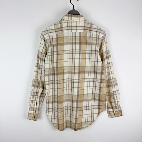Lauren Ralph Lauren Shirt Womens Small Plaid Flannel Beige Cream Soft - Picture 8 of 16