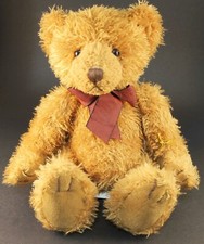 Vintage 2002 Russ 100th Anniversary Bear Harrison 8.5 Inches Tall Burgundy Bow