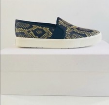 NEW Vince Blair Leather Snake Embossed Slip On Sneakers SZ 6
