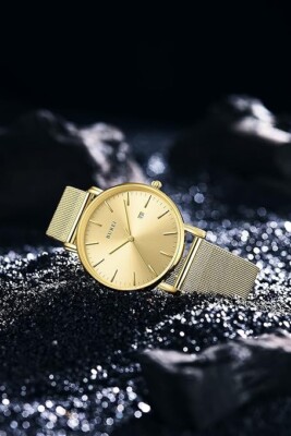 Men's Fashion Minimalist Wrist Watch solid gold Waterproof Watch