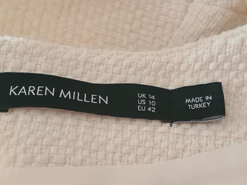 KAREN MILLEN ✩ CLASSIC TWEED STRIPED FIT & FLARE PARTY / COCKTAIL DRESS ✩ UK 14 - Picture 5 of 10