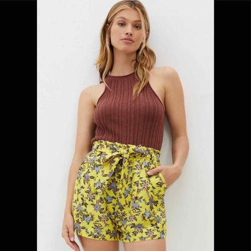 Anthropologie High Waist Belted Shorts 