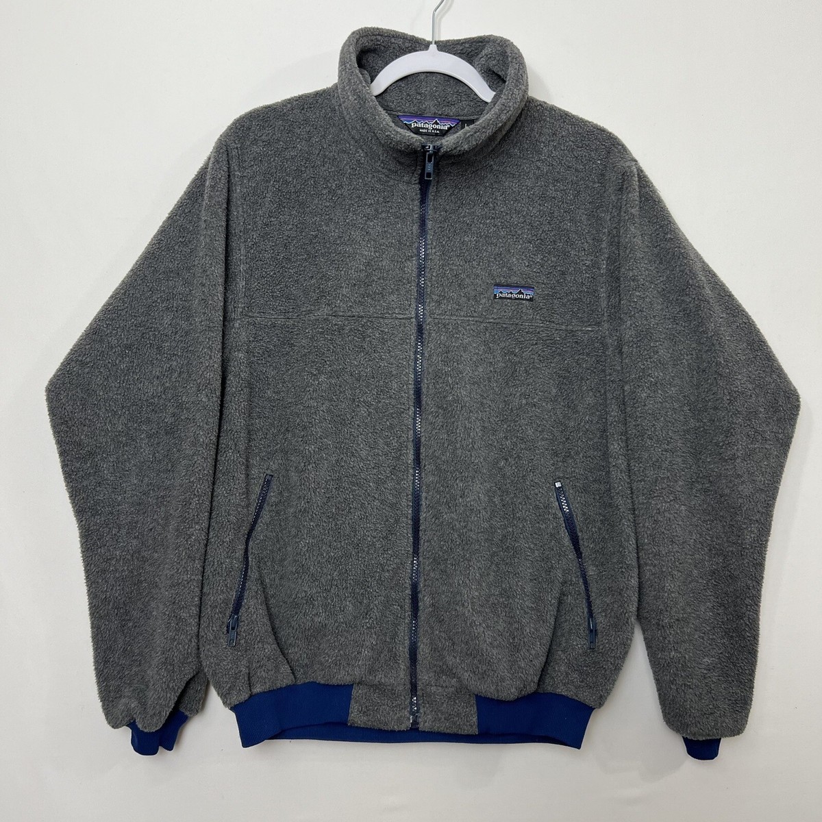 Vintage Patagonia Full Zip Fleece Jacket Sz Large Dark Gray | eBay