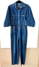 VTG 80s Jumpsuit Womens Blue Denim Jean Romper Coveralls One Piece Jumpsuit Sz M