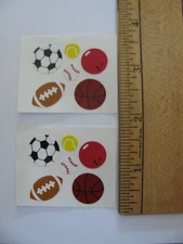 Lot of 2 Mrs. Grossman's SPORT BALLS Football Bowling Each Mod 2" X 1.5" NOS