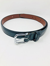 Amish Made Belts Leather BELT Black 102118  Size 40 Silver Buckle 48" long