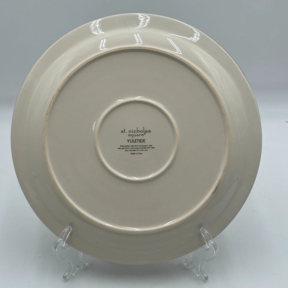 St Nicholas Square Yuletide Snowman Cookie Plate 13" Festive Christmas Decor - Image 4 of 4