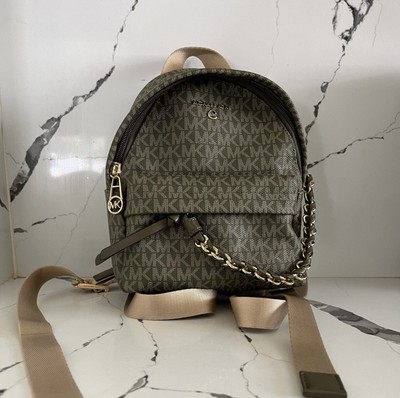 Michael Kors Slater Extra-Small Convertible Messenger Backpack Olive NWT