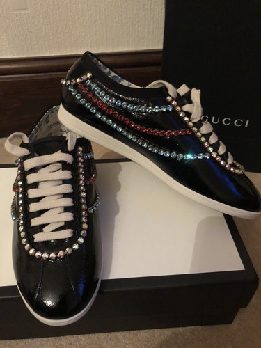 gucci crystal trainers