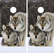 C254 Wolf Cornhole Board Wrap LAMINATED Wraps Decals Vinyl Sticker