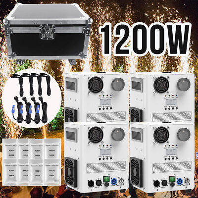 4X Sparkular Funkenmaschine Cold Spark Machine DMX DJ Party Show mit Flightcase