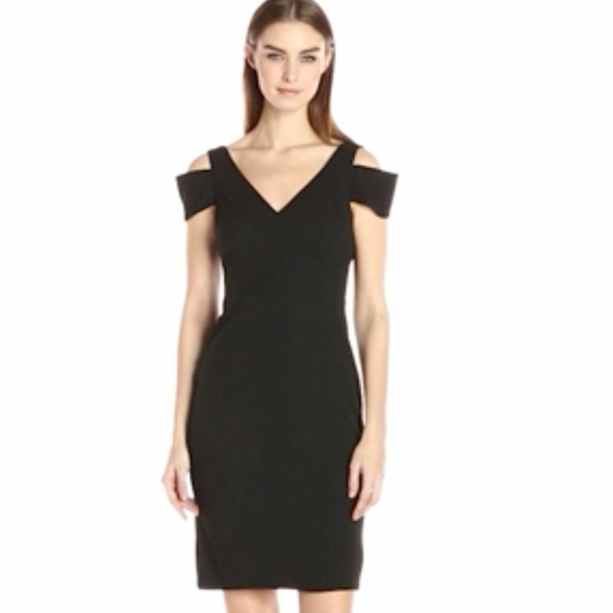 Calvin Klein Cold-Shoulder Sheath Dress - Black 6