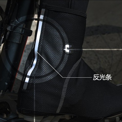 CHEJI Fleece Cycling Shoe Cover Thermal Winter Bicycle Overshoes Waterproof - Picture 5 of 7