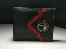 BLACK MEN'S LEATHER WALLET - Horse Design