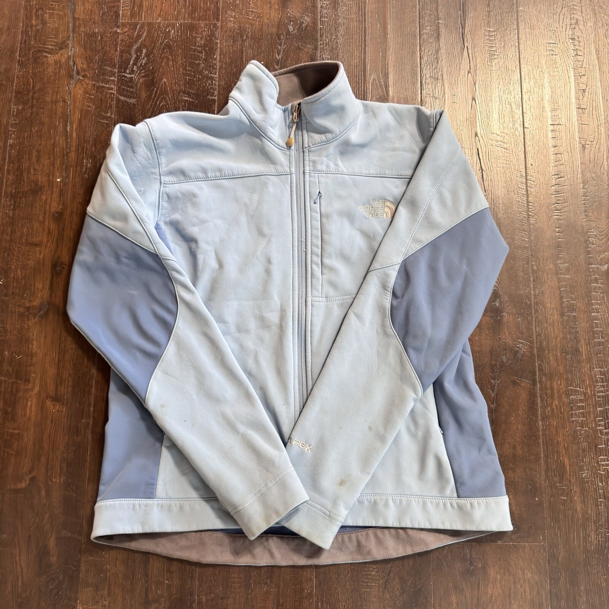 The North Face Women’s Apex Jacket Soft Shell Full Zip Light Blue Size Large