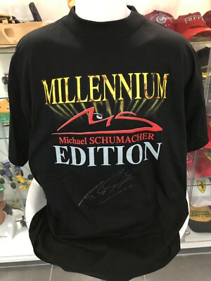 T-shirt Michael Schumacher Millenium Scuderia Ferrari F1 Dédicacé Signé