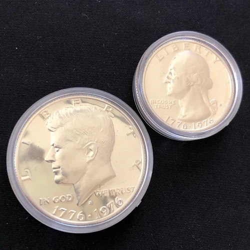1976-S Bicentennial Kennedy Half & Washington Quarter - Proof 40% Silver